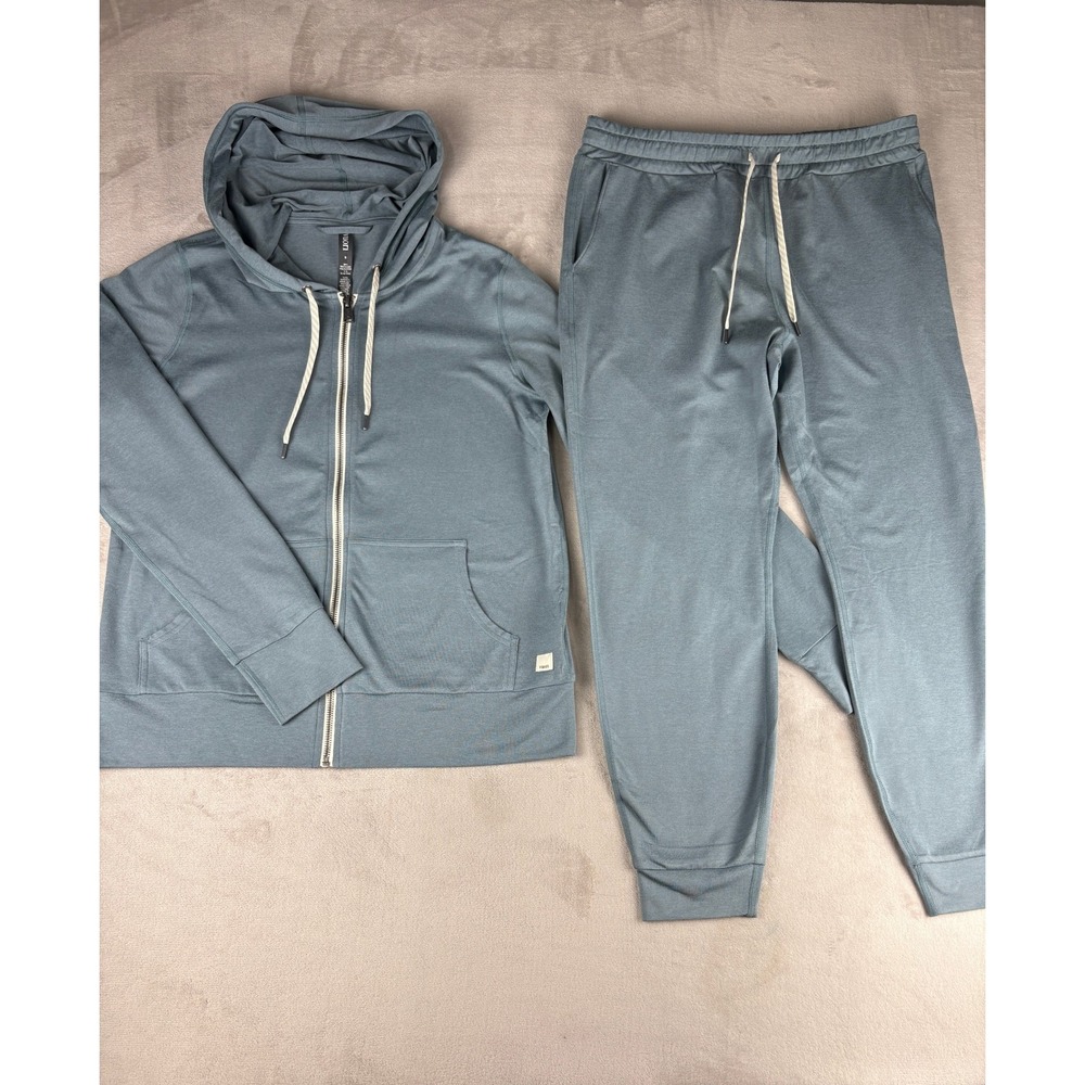 Vuori Halo Performance Set Blue Zip Up Hoodie and Joggers Womens Small/Medium
